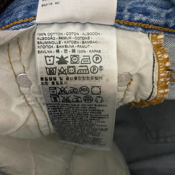 Levi's 501 Jeans Patch Knee Button Fly Distressed Hi-Rise Light Wash Denim Sz 24 - Picture 13 of 14